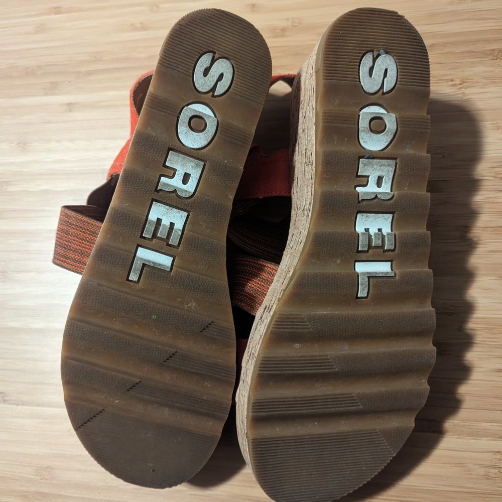 Sorel Cameron Flatform Slingback Sandal | Women's Size 9 | Red/Orange - Picture 7 of 8